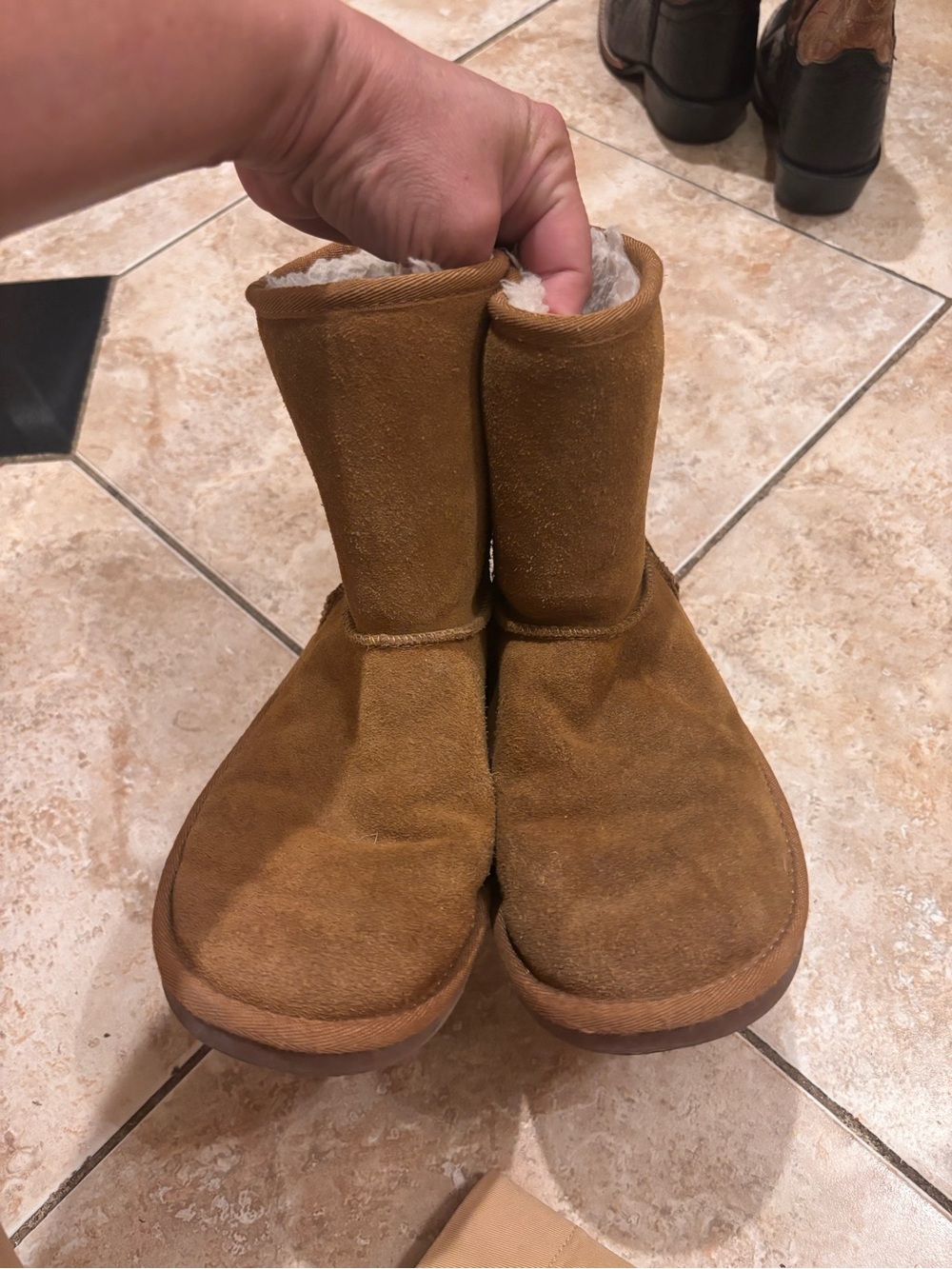 UGG Kids Chestnut Suede Classic Shearling Boots